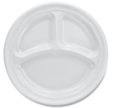 PLATE PLASTIC W/3 DIVIDERS 9